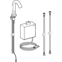 Bateria umywalkowa Geberit Piave, stojąca, zasilanie sieciowe, z natynkową skrzynką funkcyjną, z mieszaczem termostatycznym, chr