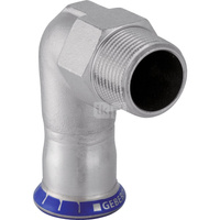 Kolano 90' GEBERIT Mapress Edelstahl przejściowe, stal nierdzewna, 1 1/4'' x 35 mm (GZ x mufa zaprasowywana), (głębokość: 49 mm) z uszczelką