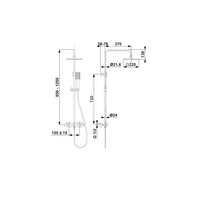Zestaw natryskowy przesuwny KFA Armatura LOGON chrom, wąż 1500 mm, z deszczownicą