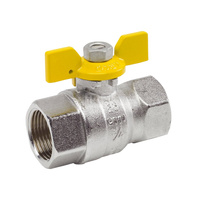 MIÑO zawór kulowy gazowy, 1/2 GW x 1/2 GW, uchwyt motylkowy