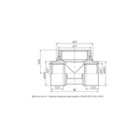 Trójnik PERFEXIM 747 90' mosiądz 1/2'' x 1'' x 1/2'' (gw x gz x gw)