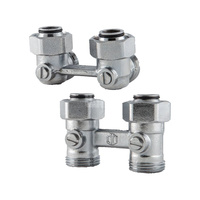 Moduł przyłączeniowy prosty QIK mosiądz (niklowanie) 3/4'' x 3/4'' do grzejników