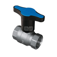 Zawór kulowy HERZ MODUL mosiądz niklowany, PN25 DN 32 x DN 32 GW, uchwyt: motylek