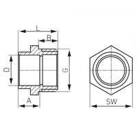 Nypel przejściowy FERRO, 12 x 3/8'' (ML x GZ)