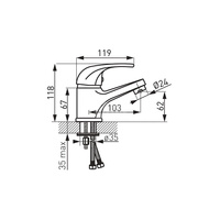 Bateria umywalkowa stojąca FERRO VASTO LB, chrom