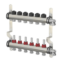 ROZDZIELACZ 1" ZE STALI NIERDZEWNEJ 8 OBWODÓW Z ROTAMETREM