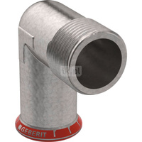 Kolano 90' GEBERIT Mapress C-Stahl przejściowe, stal (Ocynk galwaniczny/elektrolityczny) (ocynk), 3/4'' x 28 mm (GZ x mufa zaprasowywana), (głębokość: 35 mm) z uszczelką