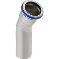 Kolano 30' GEBERIT Mapress Edelstahl jednokielichowe, stal nierdzewna, 108 mm, DN 100 x 108 mm x DN 100 (końcówka wciskowa x mufa zaprasowywana) z uszczelką