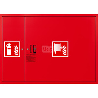 Hydrant DN25 zawieszany z miejscem na gaśnicę obok zwijadła, wąż 30m, zamek patent, RAL 3000