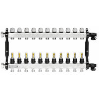 Rozdzielacz do ogrzewania podłogowego AFRISO ProCalida VA 1C 11-obieg. stal nierdzewna GZ 1'' x Euroconus 3/4''
