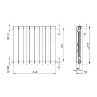 Grzejnik aluminiowy ADR 500/8 biały