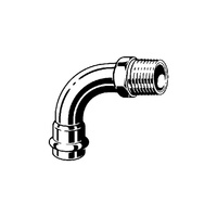 Łuk Sanpress 90' VIEGA 2314 Jednoczęściowy, stal nierdzewna / stal nierdzewna, 42 mm, 1 1/2'' (mz x gz) z uszczelką