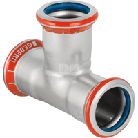 Trójnik GEBERIT Mapress C-Stahl FKM równoprzelotowy stal (ocynk) 108 mm MZ