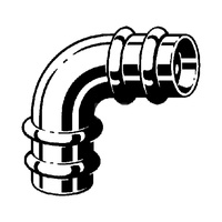 Łuk 90' VIEGA 2216LF, brąz, 54 mm (mz x mz)