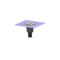 Wpust Ecoguss, DN70, odpł.pionowy, z nasadką Variofix i kratką/ramą nierdz. 138x138