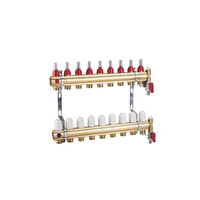 PHA-107/1 Rozdzielacz mosiężny 11 obw. z rotametrem kpl., PN6, Tmax +70  st.C