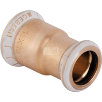 Mufa GEBERIT Mapress Kupfer przejściowa, Cu, 15 mm, DN 12 x 14 mm x DN 12 (mufa zaprasowywana x mz), (głębokość: 0.5 mm) z uszczelką