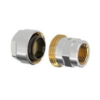 Złącze FLAMCO MEIBES PLUS DVGW Dwuczęściowy, mosiądz (Niklowanie) / mosiądz, 1 1/4'' (GW gazowy walcowy x PZ), 57 mm z uszczelką, PN10 bar