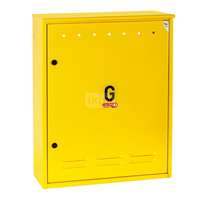 Skrzynka gazowa, 700x850x250, wolnostojąca, metalowa, ze skośnym daszkiem - popielata (na dwa gazomierze w pionie)