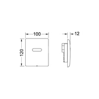 Przycisk spłukujący do stelaża do pisuaru zasilanie 230/12v (Elektroniczny) TECE planus, kolor biały mat