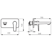 Bateria umywalkowa FERRO ADORE, czarny/chrom
