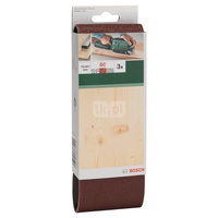 3-częściowy zestaw taśm szlifierskich do szlifierek taśmowych, wersja czerwona K = 80