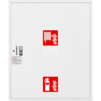 Hydrant DN25 FIT zawieszany z miejscem na gaśnice pod zwijadłem, wąż 30 m, zamek patent, RAL 9003