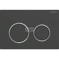 Przycisk uruchamiający Geberit Omega20, przedni/górny, czarny mat-chrom-czarny mat, easy-to-clean