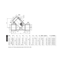 Filtr skośny do gazu PERFEXIM PHA-260 mosiądz, gw x gw 3/4'' x 3/4'' DN 20, 5 bar