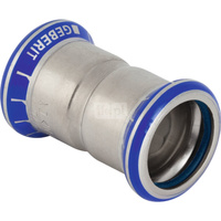 Mufa GEBERIT Mapress Edelstahl FKM, stal nierdzewna, 35 mm, DN 32 x 35 mm x DN 32 (mufa zaprasowywana x mufa zaprasowywana), (głębokość: 5 mm) z uszczelką