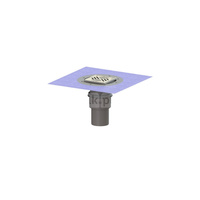 Wpust Practicus, DN100, odpł.pion., z nasadką Variofix i kratką/ramą nierdz. 138x138