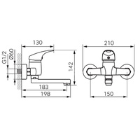 FERRO ONE LB bateria umywalkowa ścienna, chrom