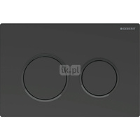 Przycisk uruchamiający Geberit Omega20, przedni/górny, czarny mat-czarny-czarny mat, easy-to-clean