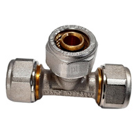 Trójnik QIK Skręcany do rur wielowarstwowych redukcja mosiądz 20 mm x 26 mm x 20 mm (złącze skręcane x złącze skręcane x złącze skręcane)