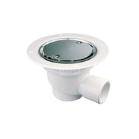 Wpust podłogowy wykonany z ABS z odpływem 50mm, czyszczony od góry z kratką ze stali nierdzewnej120mm