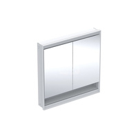 Geberit ONE Szafka z lustrem, Comfort Light, B90cm, H90cm, T15cm, z wnęką, montaż podtynkowy, z dwojgiem drzwi, biały