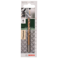 Wiertła do metalu HSS-TiN, DIN 338 D = 6,0 mm, L = 93 mm