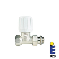 Niklowany zawór prosty, ręczny, możliwość montażu głowicy termostatycznej VALVOLA PER FERRO DR.3/8 UNI TE.ZAB