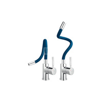 Bateria zlewozmywakowa FERRO ZUMBA, kolor chrom, niebieska elastyczna wylewka