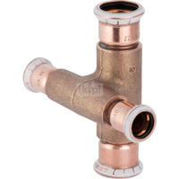 Czwórnik GEBERIT Mapress Kupfer 90' Cu, 22 mm x 15 mm x 22 mm x 15 mm DN 20 x DN 12 x DN 20 x DN 12, mz x mz x mz x mz