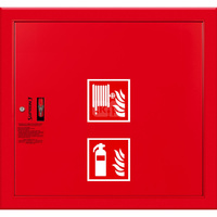 Hydrant DN52 wnękowy ze zwijadłem, z miejscem na gaśnicę solo, wąż 20m, zamek patent, RAL 3000