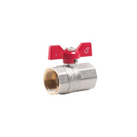 Zawór kulowy PERFEXIM KX02 mosiądz niklowany, PN30 1/2'' gw x gw, uchwyt: motylek