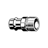 Złącze przejściowe Profipress VIEGA 2611.5 Jednoczęściowy, brąz / brąz, 22 mm, 1/2'' (mz x gz), 45 mm