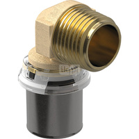 Kolano przejściowe 90' GEBERIT Volex redukcja, mosiądz, 1 1/2'' x 50 mm (GZ x MZ)