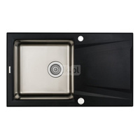 Deante Prime Zlewozmywak granitowo-stalowy 1-komorowy z ociekaczem - grafit metalik