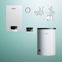 Pakiet - Kocioł gazowy jednofunkcyjny VAILLANT ecoTEC plus VC 30CS/1-5 kondensacyjny wiszący 3.9-33.3 kW + Regulator sensoCOMFORT 720f + Zestaw powietrzno-spalinowy szachtowy + Zasobnik c.w.u VIH R 150/6 B
