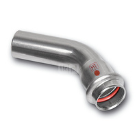 Łuk 45' SANHA NiroTherm Industry nyplowy, stal nierdzewna, 88,9 mm (zw x zw)