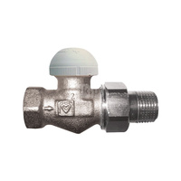 Zawór grzejnikowy termostatyczny HERZ TS-98-V prosty z nastawą wstępną, połączenie 3/8'' (niklowanie)