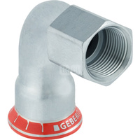 Kolano 90' GEBERIT Mapress C-Stahl przejściowe, stal (Ocynk galwaniczny/elektrolityczny) (ocynk), 1/2'' x 28 mm (GW x mufa zaprasowywana), (głębokość: 24 mm) z uszczelką