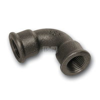 Łuk 90' SANHA 1A#, żeliwo (czarny), 1/2'' (GW x GZ)